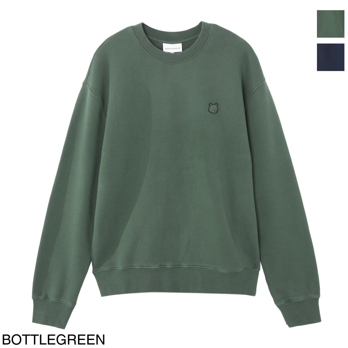 3߶Ѱۥ᥾󥭥ĥ MAISON KITSUNE å  lm00302km0307 p399 bottlegreen BOLD FOX HEAD PATCH̵ۡڥåԥ̵[2023AW]