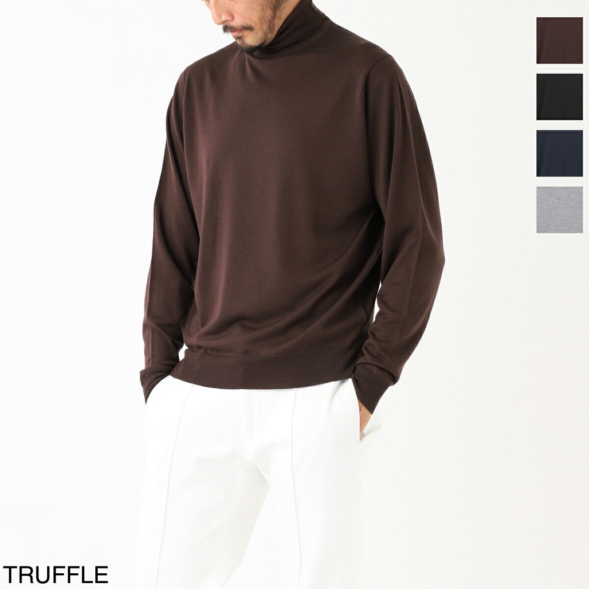 ジョンスメドレー JOHN SMEDLEY タートルネック ニット levine truffle LEVINE MODERN FIT【返品送料無料】[2023AW]