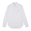 【5/1限定 当選確率1/2 MAX100 POINT BACK ※要エントリー】メゾンキツネ MAISON KITSUNE 長袖レギュラーカラーシャツ ホワイト lm00405wc0025 p100 white CLASSIC SHIRT WITH BABY FOX PATCH IN COTTON POPLIN【返品送料無料】 2023AW