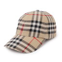 【6/1限定!当選確率1/2!MAX100%POINT BACK!※要エントリー】【アウトレット】バーバリー BURBERRY ベースボールキャップ ベージュ ...