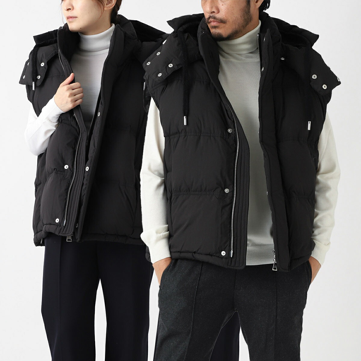 【アウトレット】アミ AMI ダウンベスト ブラック メンズ レディース ujk702 pa0009 001【返品送料無料】