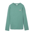 【5/10限定 当選確率1/2 MAX100 POINT BACK ※要エントリー】メゾンキツネ MAISON KITSUNE クルーネック 長袖Tシャツ グリーン メンズ lm00108kj0008 p315 tealgrey FOX HEAD PATCH REGULAR LONG SLEEVES TEE SHIRT【返品送料無料】【ラッピング無料】 2023AW