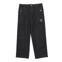 メゾンキツネ MAISON KITSUNE ジップフライジーンズ ブラック メンズ lm01113ww0081 p160 washedblack WORKWEAR PANTS IN WASHED DENIM WITH FOX HEAD PATCH【返品送料無料】【ラッピング無料】 2023AW