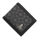 ヴィヴィアンウエストウッド Vivienne Westwood 2つ折り財布 グレー メンズ 51120008u w00nb la o102 miniorb black grey RE-JACQUARD ORBORAMA MAN BILLFOLD【返品送料無料】【ラッピング無料】