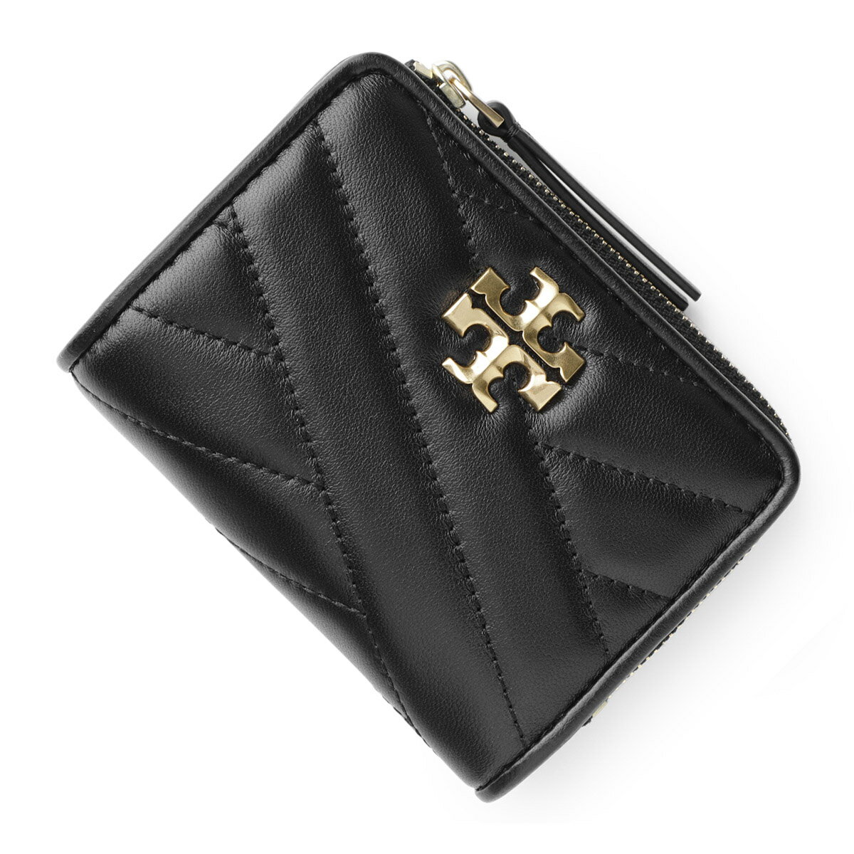 トリーバーチ 財布（レディース） 【6/1限定!当選確率1/2!MAX100%POINT BACK!※要エントリー】トリーバーチ TORY BURCH 2つ折り財布 小銭入れ付き ブラック レディース 153121 001 KIRA CHEVRON BI FOLD WALLET【返品送料無料】【ラッピング無料】