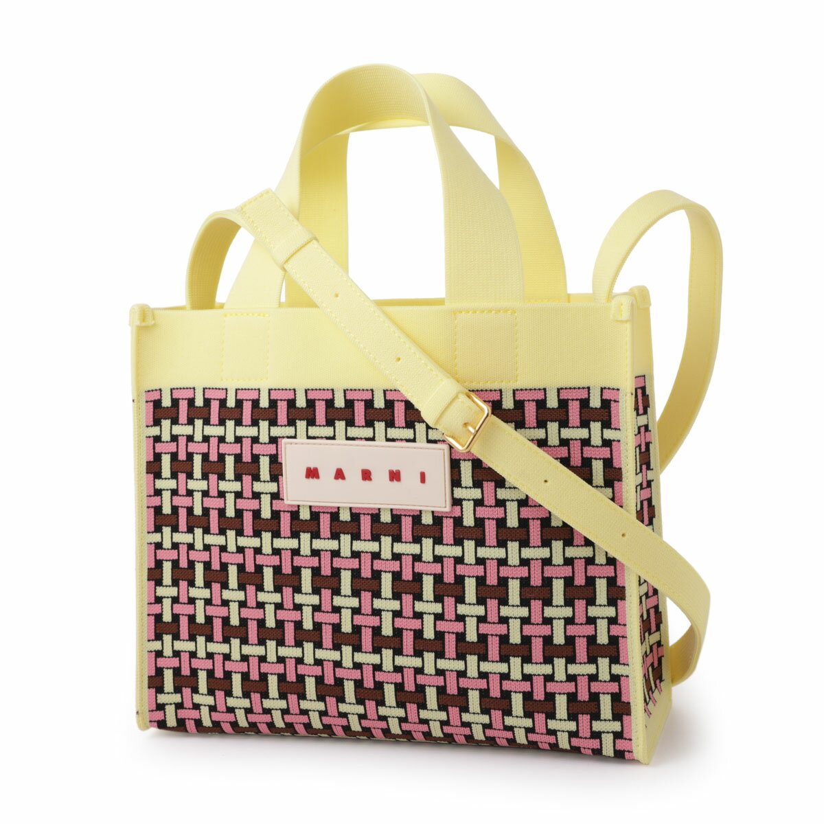 【アウトレット】マルニ MARNI トートバッグ 2WAY ショルダーバッグ イエロー レディース shmp0083q0 p5799 zo603 SHOPPING SMALL KNIT JACQUARD【返品送料無料】のサムネイル