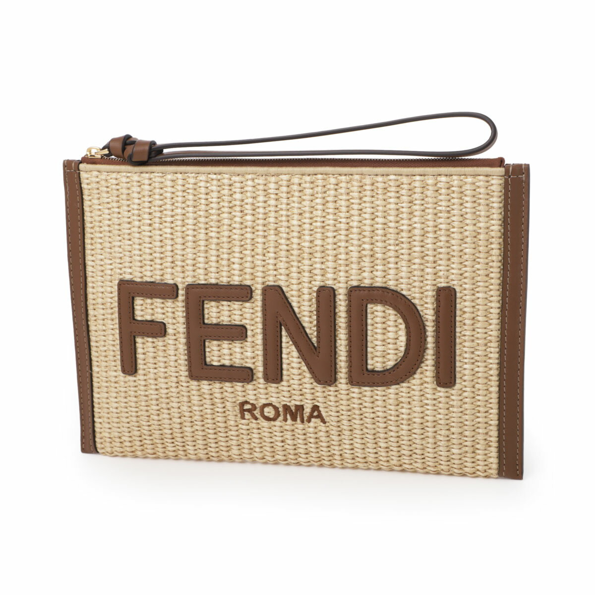 フェンディ FENDI クラッチバッグ ポーチ ベージュ レディース 8n0205 anwb f1plf FENDI ROMA FLAT POUCH【返品送料無料】