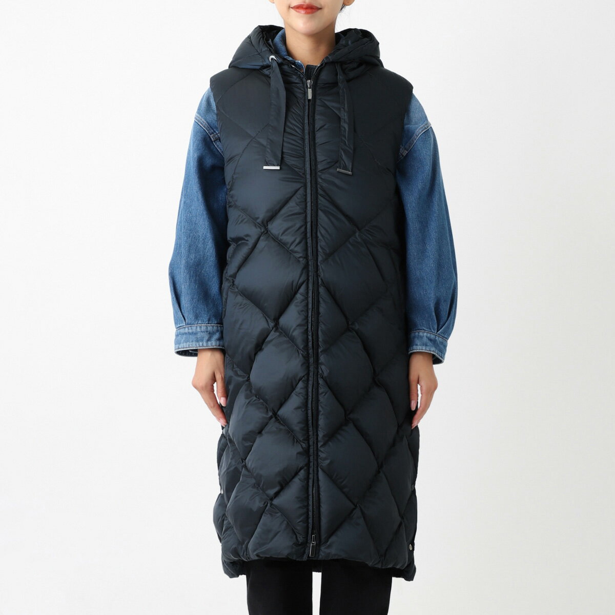 マックスマーラ ザ・キューブ MAX MARA THE CUBE ダウンベスト レディース 大きいサイズあり 2429296025 075 TREGIL ロング丈 ベルト付き【返品送料無料】 2