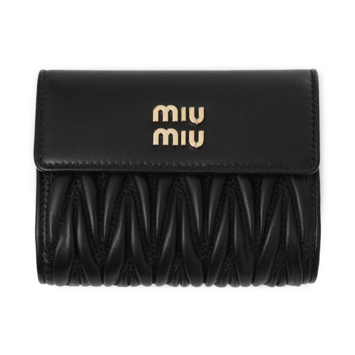 ミュウミュウ miu miu 2つ折り財布 小銭入れ付き ブラック レディース 5ml002 2fpp f0002 MATELASSE【返品送料無料】のサムネイル