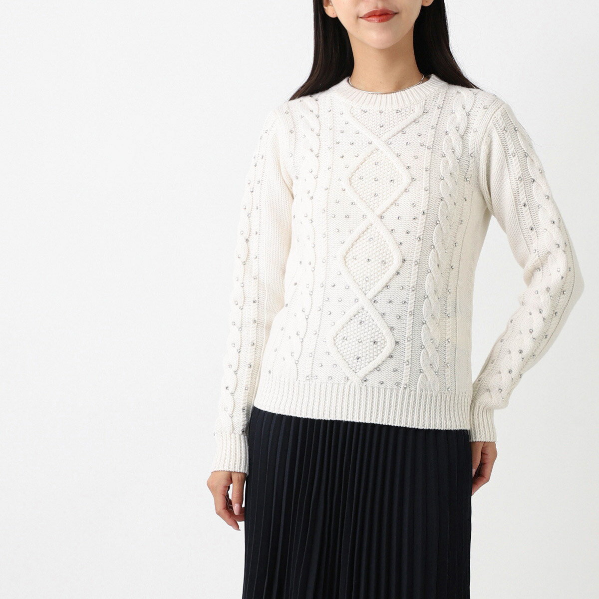 ޥåޡ Max Mara 롼ͥå˥å ۥ磻 ǥ 2421366252600 001 ONDE̵[2024AW]