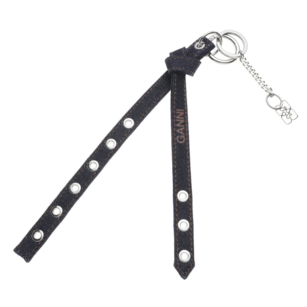 Rakuten - 【アウトレット】ガニー GANNI キーリング ブルー レディース a6260 642 darknavy GANNI EYELET DENIM KEYRING【返品送料無料】