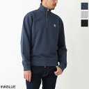 メゾンキツネ MAISON KITSUNE ハーフジップ スウェット メンズ mm00314km0001 p476 inkblue FOX HEAD PATCH...
