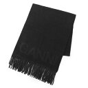 ガニー GANNI マフラー ブラック レディース a3905 099 black FRINGED WOOL SCARF【返品送料無料】