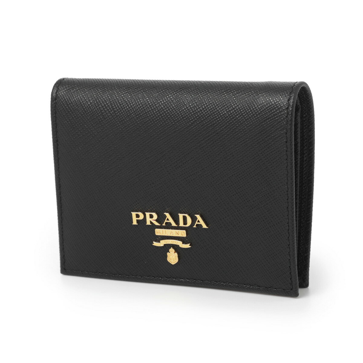 プラダ PRADA 2つ折り財布 小銭入れ付き ブラック レディース 1mv204 qwa f0002 SAFFIANO METAL【返品送料無料】