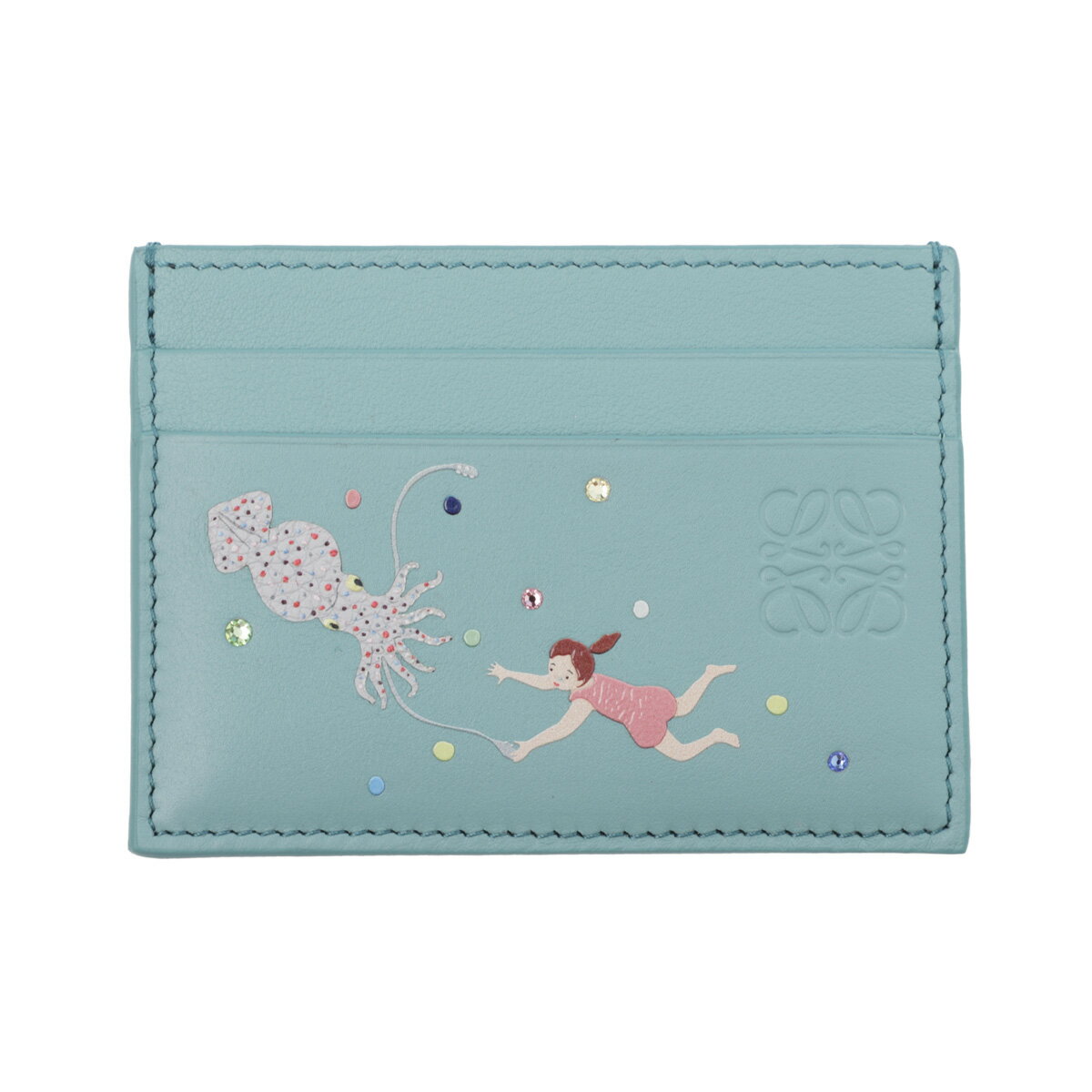 ロエベ LOEWE カードケース ブルー レディース c643322x29 4412 DEEP SEA PLAIN CARDHOLDER【返品送料無料】のサムネイル
