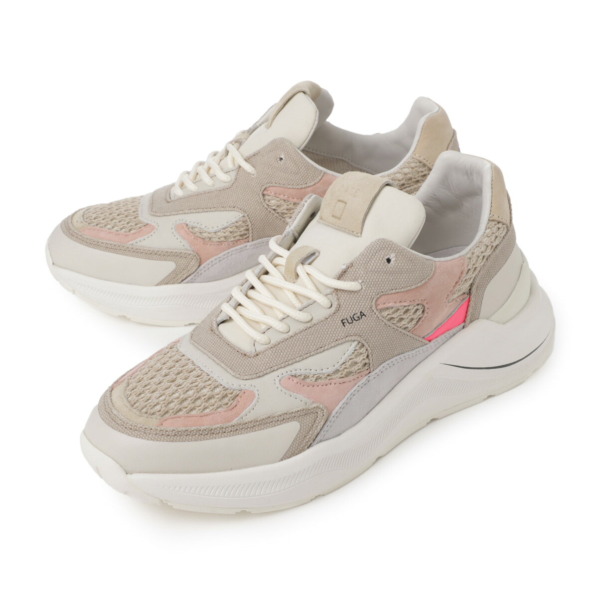 Rakuten - 【アウトレット】デイト DATE スニーカー ベージュ レディース 大きいサイズあり fuga w421 fg et ta net taupe FUGA【返品送料無料】