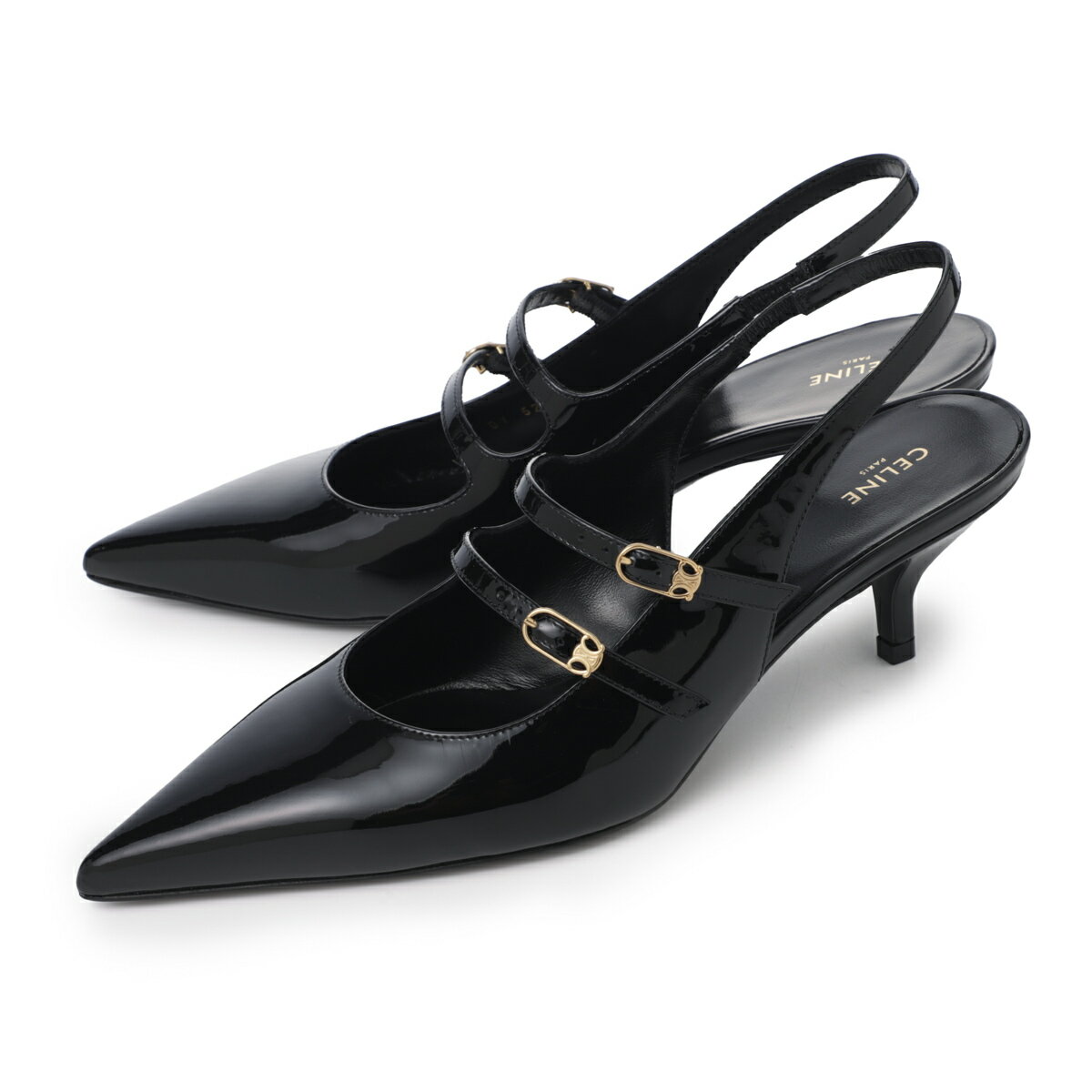 【アウトレット】セリーヌ CELINE パンプス ブラック レディース 大きいサイズあり 36232 4582c 38no CELINE JUDY DOUBLE STRAP MARY JANE SLINGBACK【返品送料無料】[2025SS]