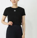 マリーン セル MARINE SERRE クルーネックTシャツ ブラック レディース wtt012a cjer0008 bk99 MOON LOGO JERSEY BABY FIT T-SHIRT【返品送料無料】