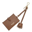 プラダ PRADA キーリング カードケース ブラウン レディース 1tl562 ask f0046【返品送料無料】