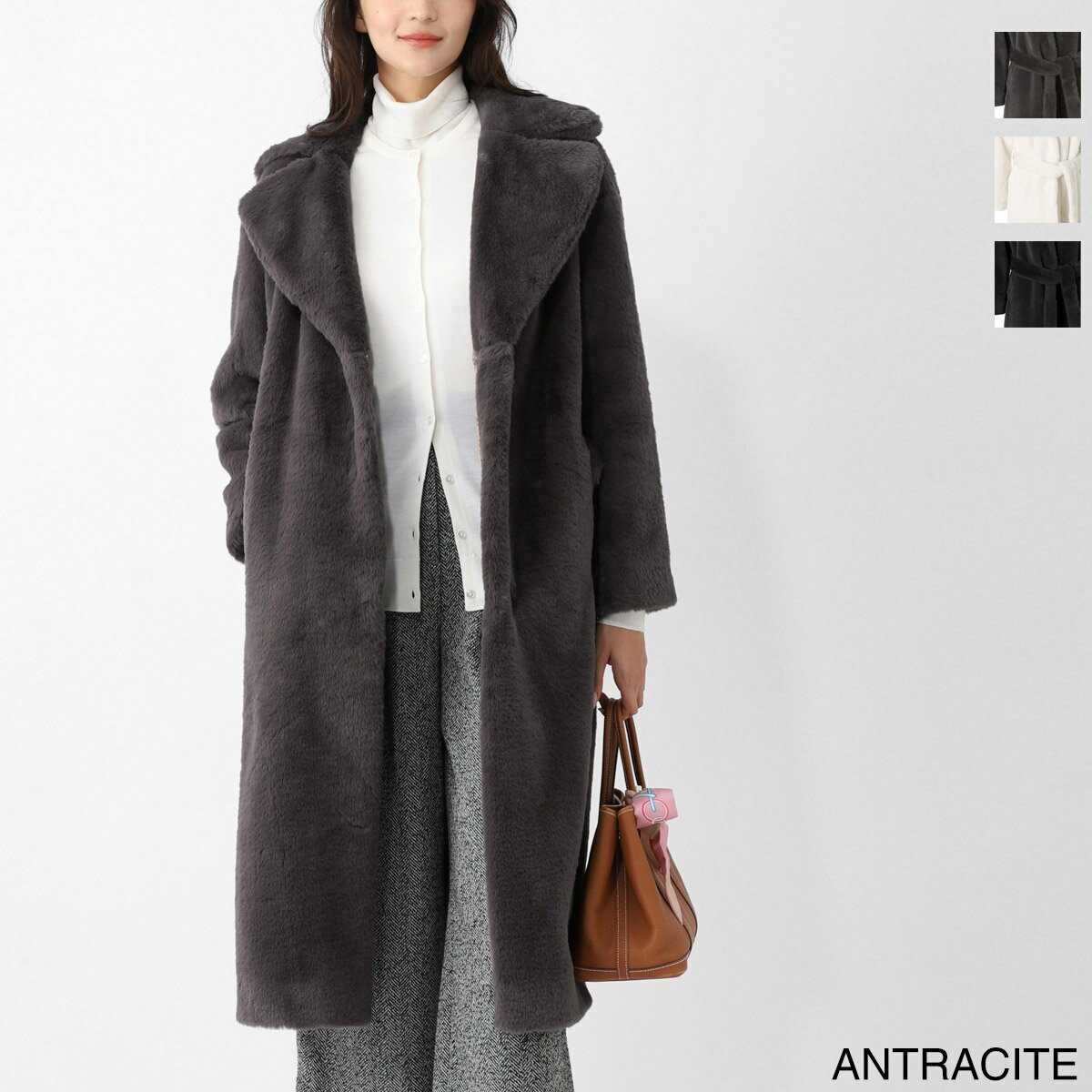 ヘルノ HERNO ロングコート ファーコート レディース 大きいサイズあり ca000586d 12422 9480 COAT IN SOFT ALTERNATIVE FUR【返品送料無料】のサムネイル