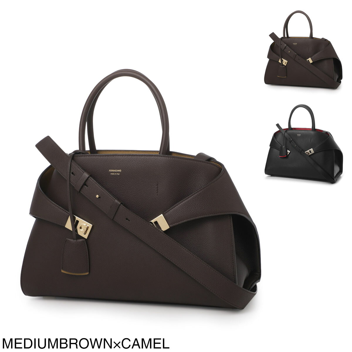 Rakuten - フェラガモ FERRAGAMO ハンドバッグ 2WAY ショルダーバッグ レディース hug th m 215921 777258 testadimburntocra HUG LARGE ハグ【返品送料無料】[2026SS]