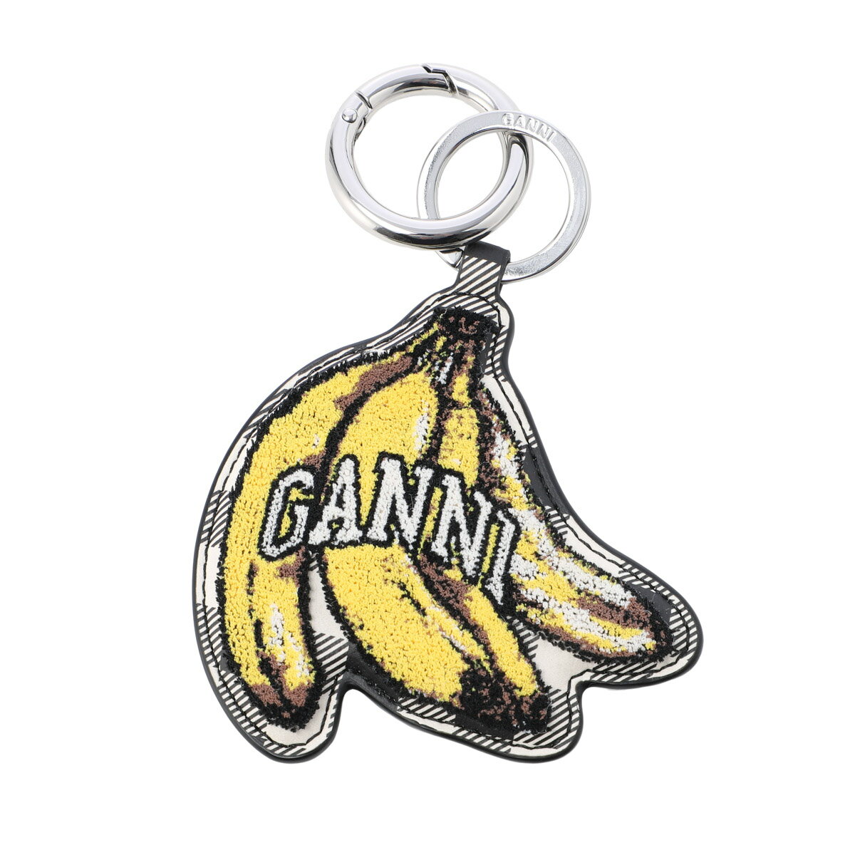 anello banana bag - ガニー GANNI キーリング バッグチャームモチーフ マルチカラー レディース a6812 099 black BANANA KEYRING VELVET【返品送料無料】