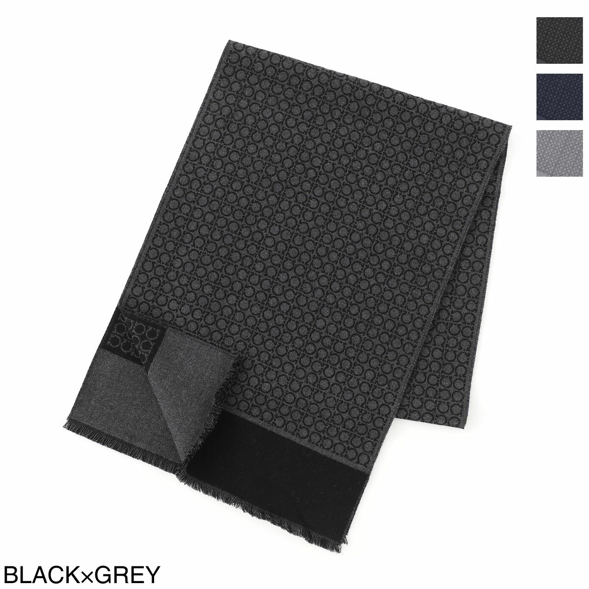 Acrylic - フェラガモ FERRAGAMO ストール メンズ 527047 671685 nero【返品送料無料】
