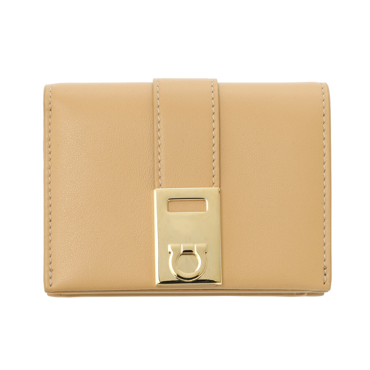 フェラガモ FERRAGAMO 2つ折り財布 小銭入れ付き ベージュ レディース 220633 770852 lightcamel beige HUG BICOLOR【返品送料無料】