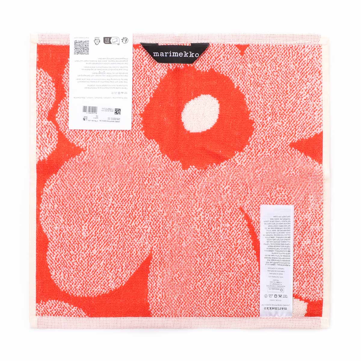 『ネコポス対応(4点まで)』マリメッコ marimekko ミニタオル ハンドタオル レッド ...