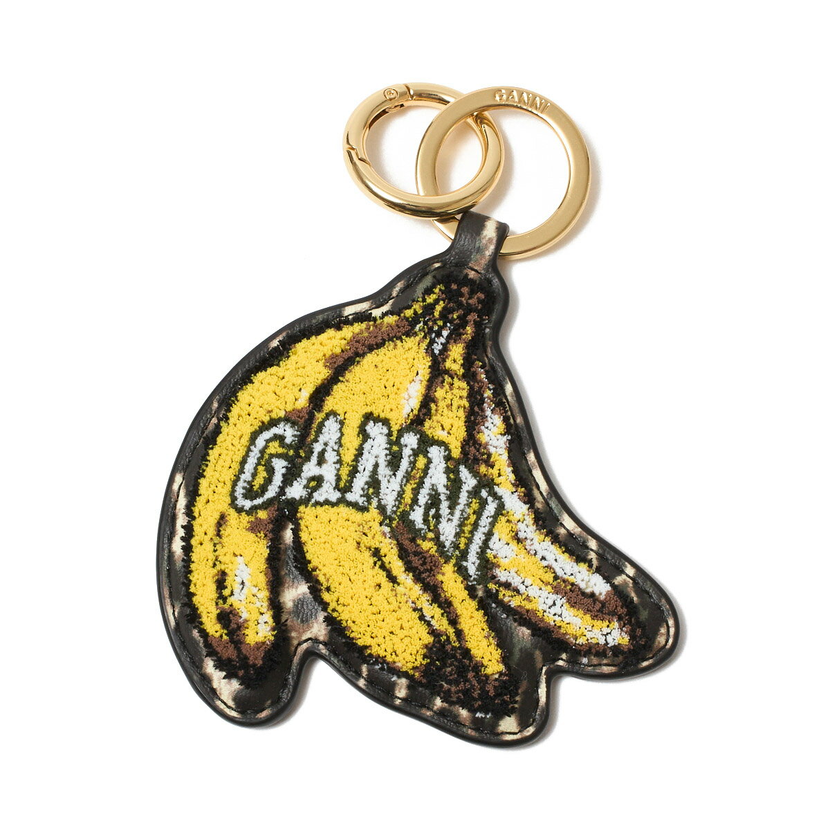 anello banana bag - ガニー GANNI キーリング バッグチャームモチーフ マルチカラー レディース b3010056 099 black BANANA KEYRING バナナ ロゴバッグチャーム【返品送料無料】[2026SS]