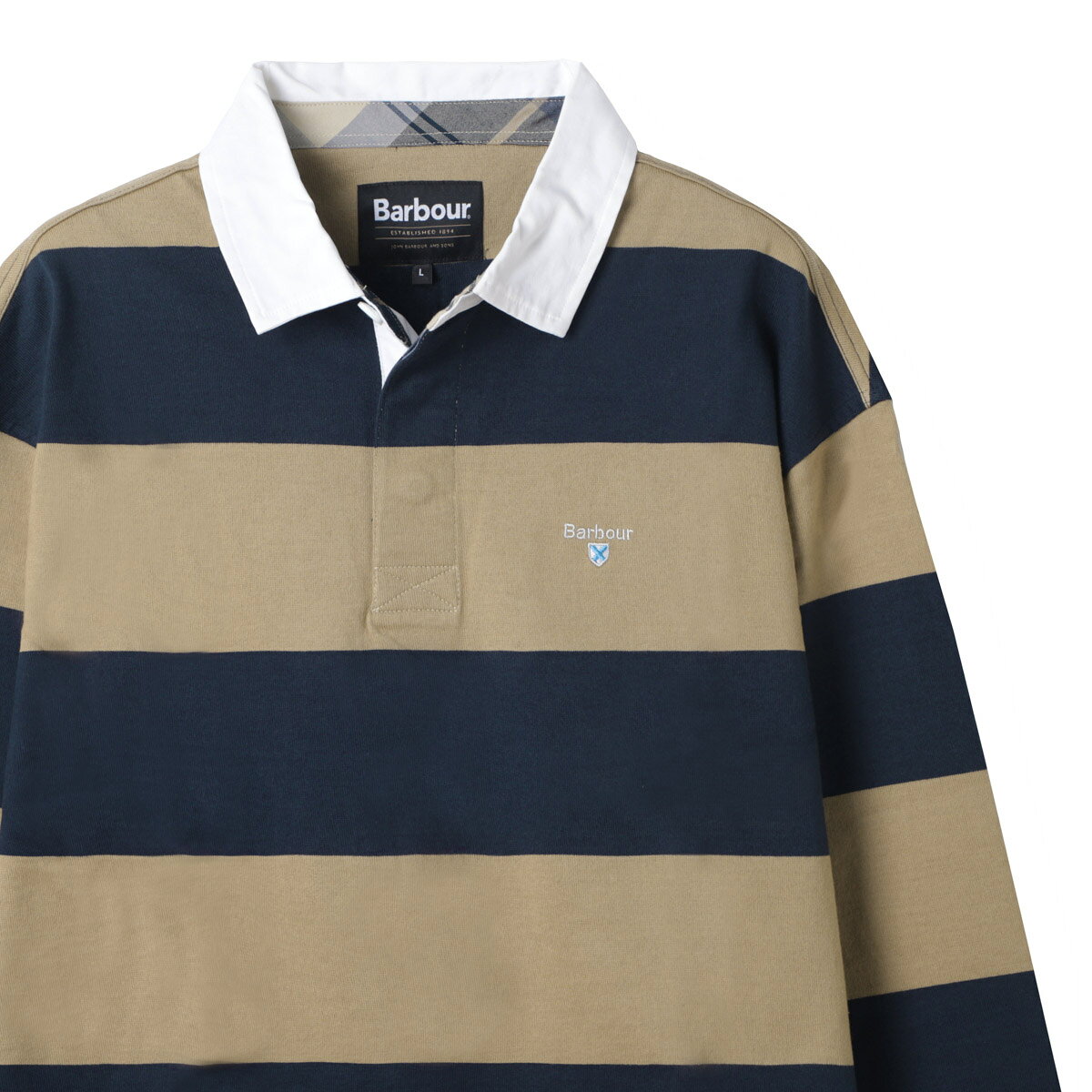 バブアー Barbour 長袖ポロシャツ ラガーシャツ メンズ mml1440ny58 navy trench BROOME RUGBY SHIRT【返品送料無料】[2026SS]