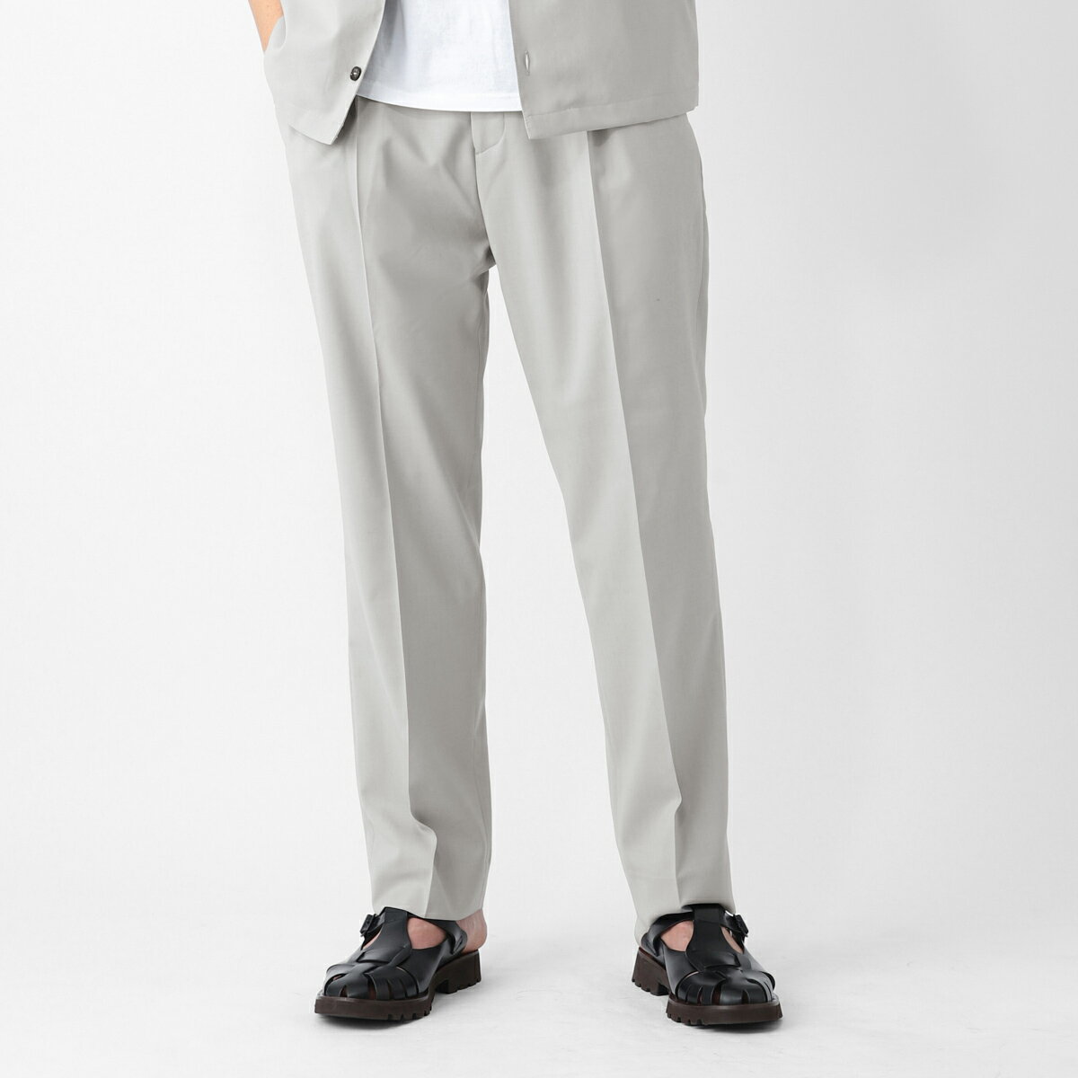 ビーエイブル BE ABLE ウールスラックス ワンプリーツ スラックス グレー メンズ sandy mt grigio SANDY サンディ 【国内正規品】【返品送料無料】[2026SS](4.0)