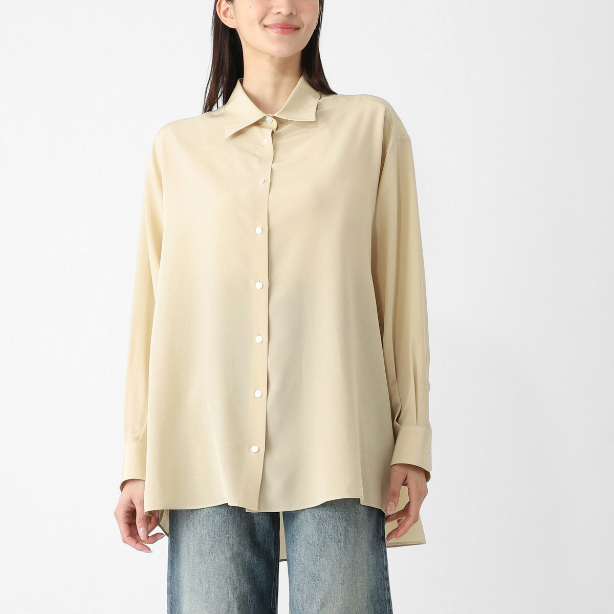 Rakuten - ザ ロウ THE ROW オーバーサイズ シャツ ベージュ レディース 5648 w4296 btt LUKA SHIRT シルク【返品送料無料】