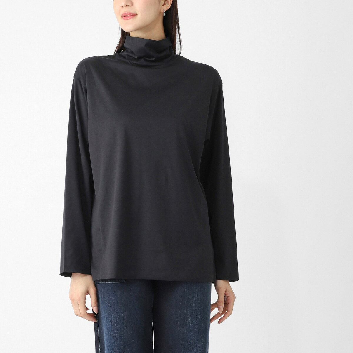 Rakuten - ザ ロウ THE ROW ハイネックニット ブラック レディース 10452 k704 blk ANAPOLIS TOP コットン シルク【返品送料無料】