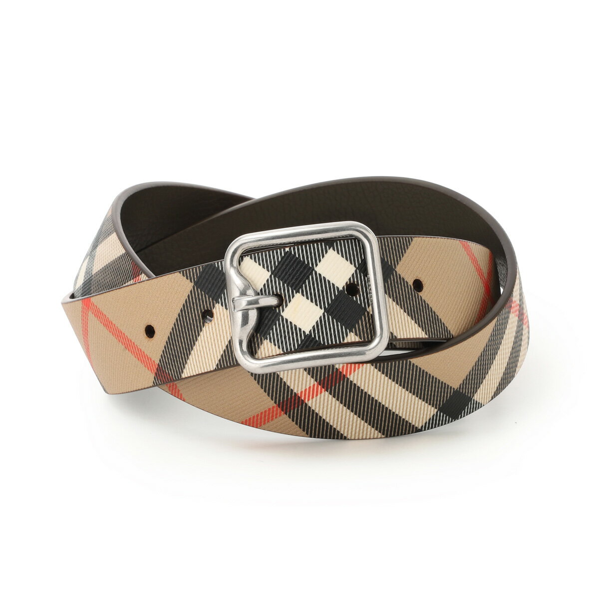 バーバリー BURBERRY リバーシブル ベルト ベージュ メンズ 8092046 sand military silver【返品送料無料】