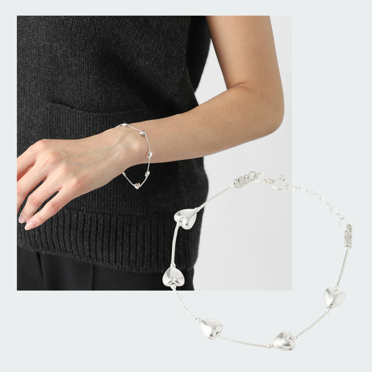 Rakuten - ハルポ(アルポ) HARPO ブレスレット シルバー レディース hp01 b heart HP01-B ハート ビーズ アクセサリー シルバー【返品送料無料】