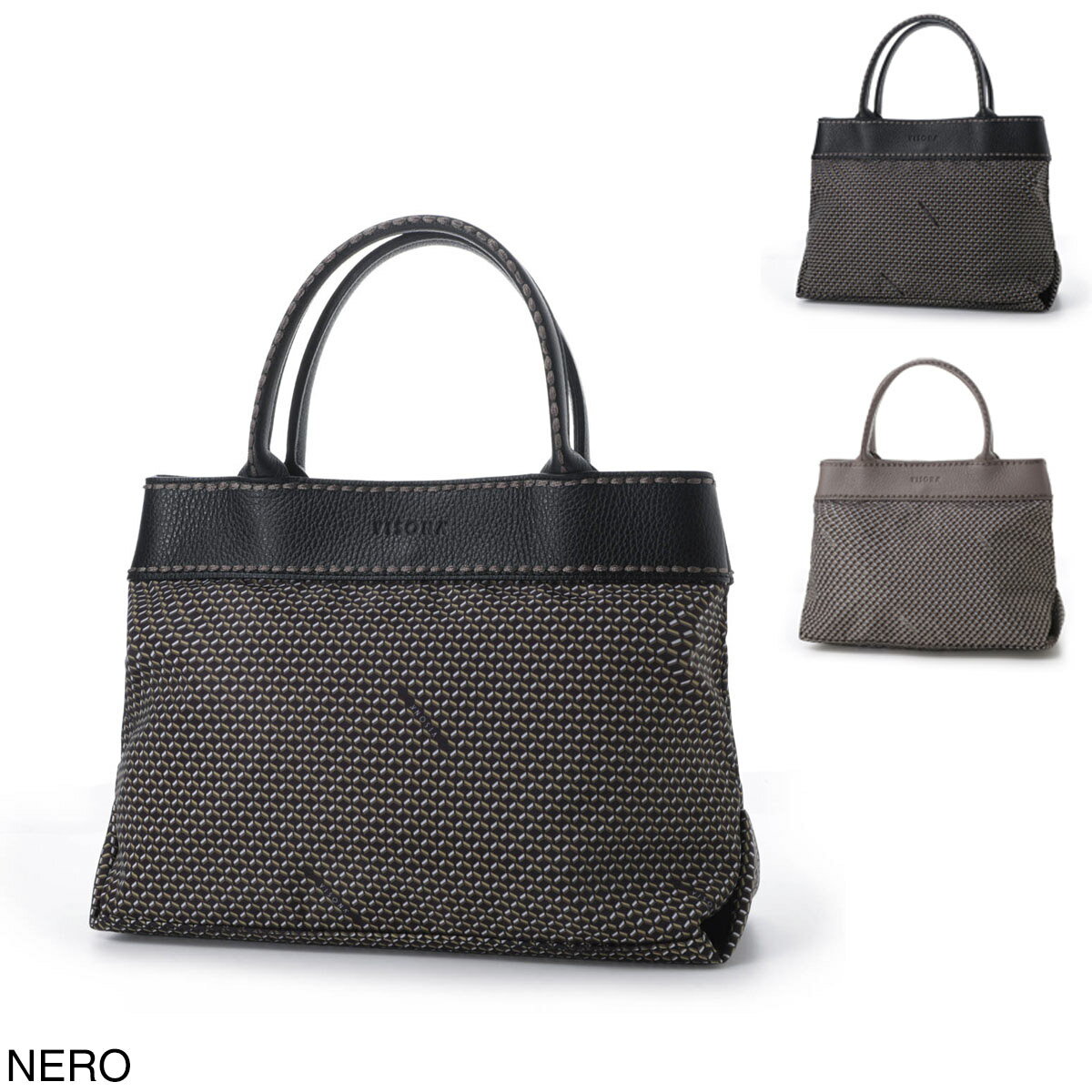 Rakuten - ヴィソナ VISONA トートバッグ ハンドバッグ レディース 23717 nero トートバッグ ハンドバッグ モノグラム【返品送料無料】
