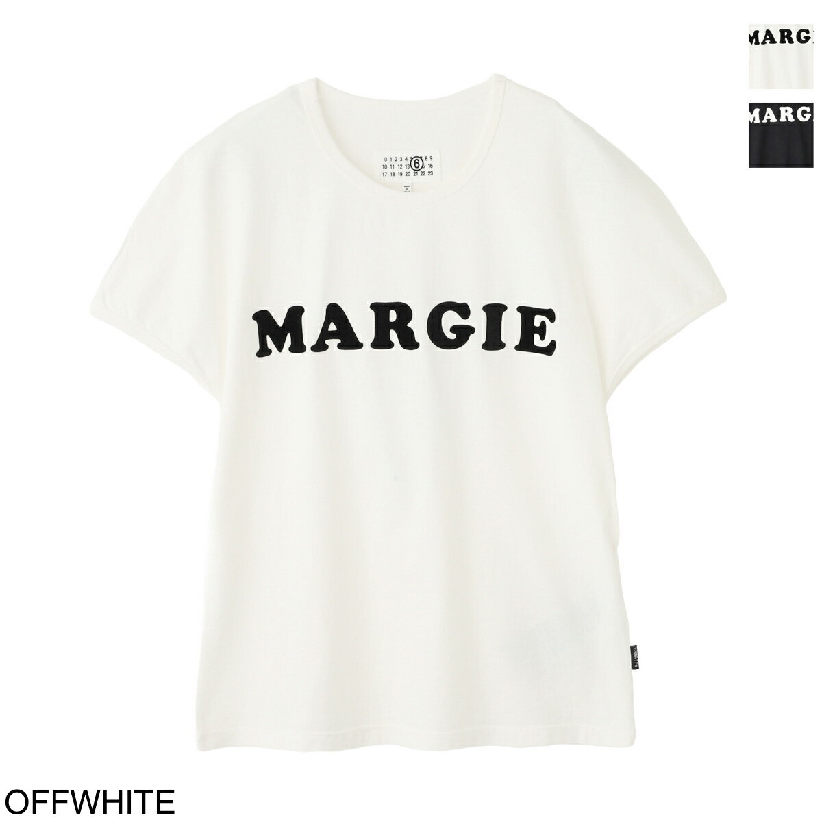 樂天商城 - エムエム 6 メゾンマルジェラ MM6 Maison Margiela クルーネックTシャツ レディース フロッキープリント ロゴ【返品送料無料】