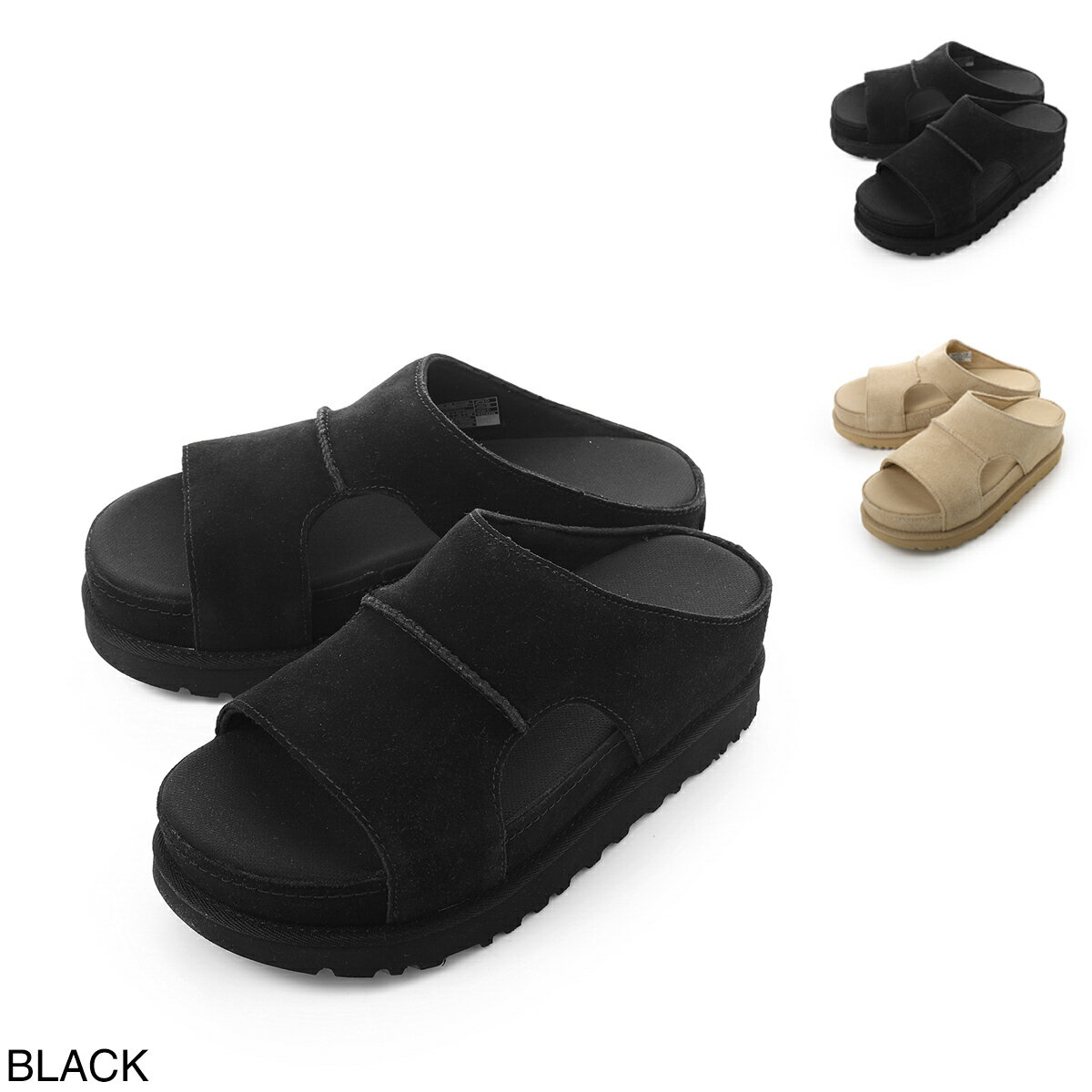 アグ UGG サンダル スライドサンダル スリッポン レディース GOLDENSTAR HI CUTOUT SLIDE ゴールデンスター ハイ カットアウト スライド スエード プラットホーム【返品送料無料】[2026SS]