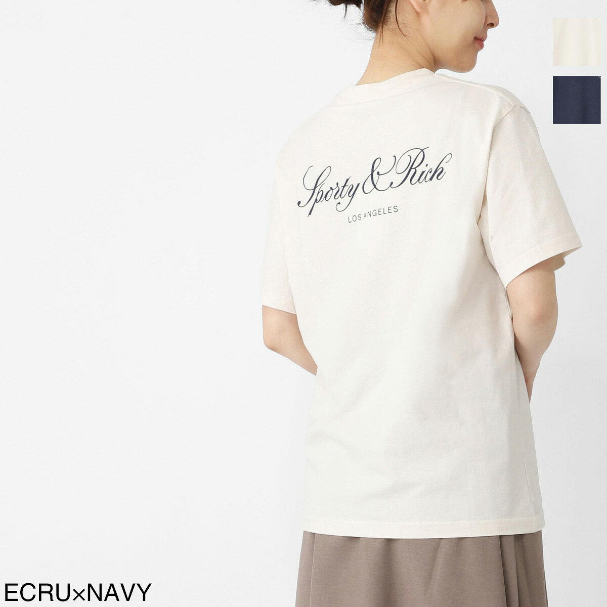 樂天商城 - スポーティーアンドリッチ Sporty&Rich クルーネックTシャツ レディース Vendome LA T-Shirt ロゴ【返品送料無料】[2026SS]