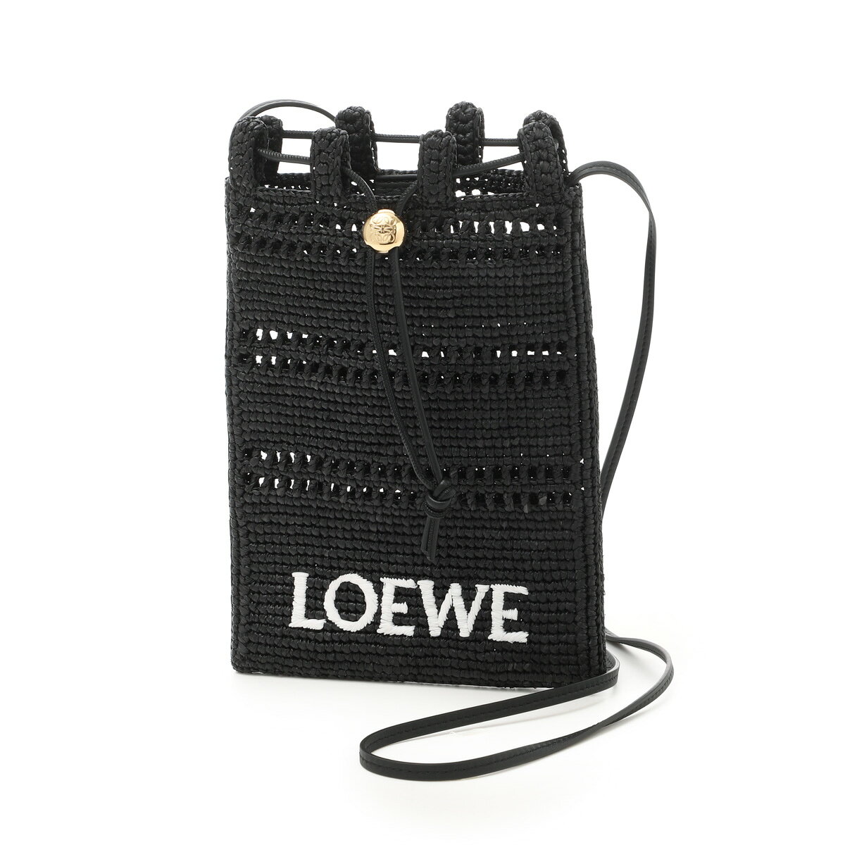 ロエベ LOEWE ショルダーバッグ クロスボディバッグ ブラック レディース DRAWSTRING POCKET ドローストリング ポケット