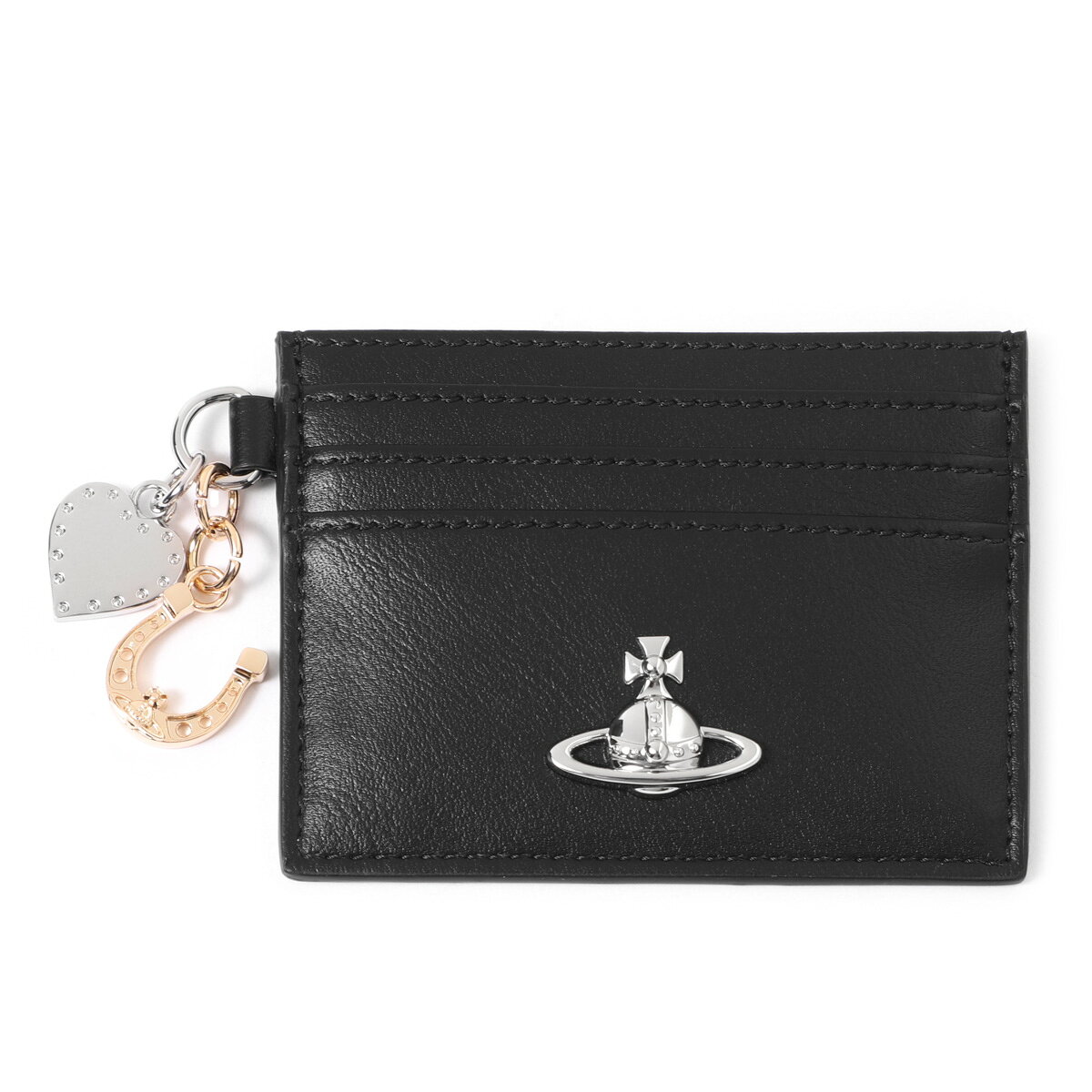 ヴィヴィアンウエストウッド Vivienne Westwood チャーム付き カードケース ブラック レディース CARD HOLDER WITH CHARMS【返品送料無料】[2026AW]
