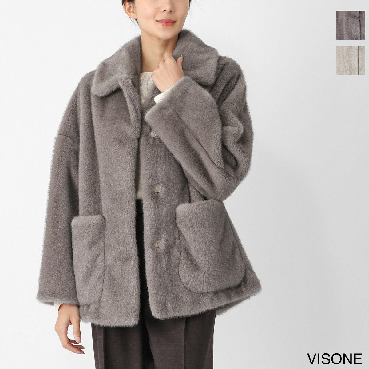 ヘルノ HERNO ファージャケット ブルゾン ファーコート レディース 大きいサイズあり MELANGE ALTERNATIVE MINK FUR フェイクファー【返品送料無料】