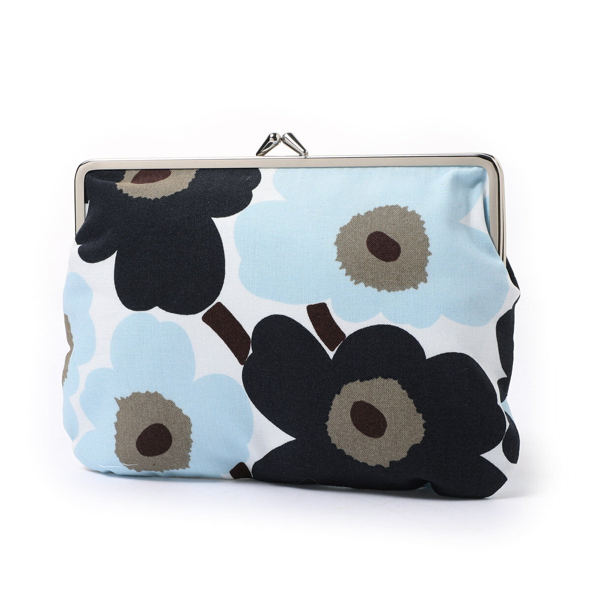 マリメッコ marimekko ポーチ がま口ポーチ ブルー レディース Mini Unikko puolikas kukkaro Purse ウニッコ【返品送料無料】