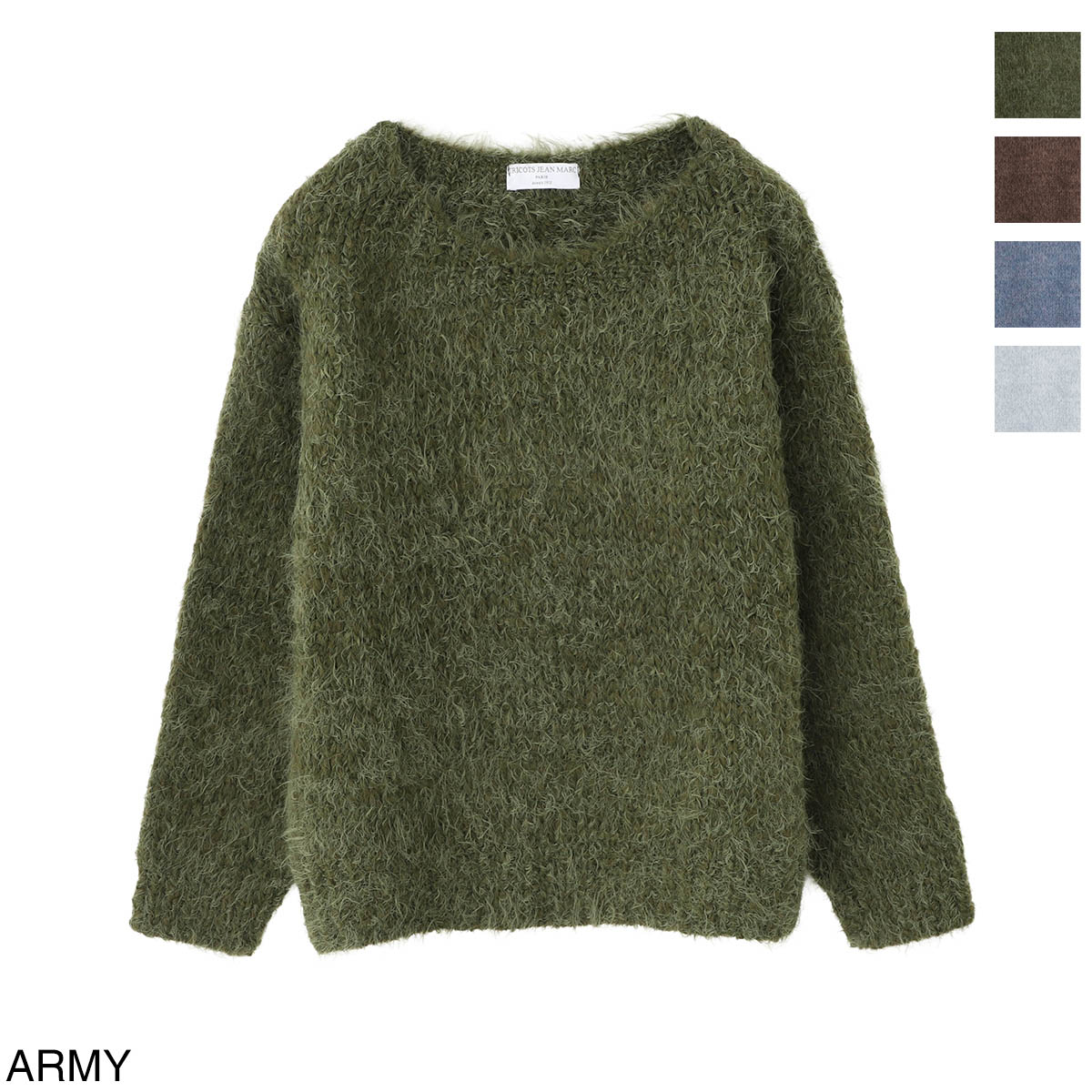 トリコットジーンマーク TRICOTS JEAN MARC ボートネックニット ニットプルオーバー レディース lerida army LERIDA レリダ モヘア混 ローゲージ シャギー 【国内正規品】【返品送料無料】[2026AW]