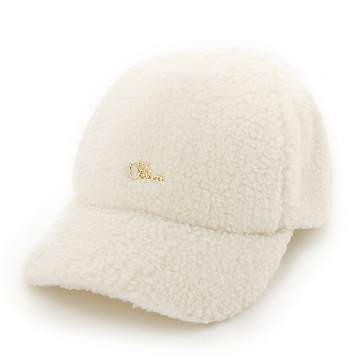 クロエ Chloe キャップ 帽子 KIDS キッズ ガールズ ホワイト レディース c21312 p02 beige sand ロゴ ボア ムートン シェルパフリース 帽子【返品送料無料】[2026AW]