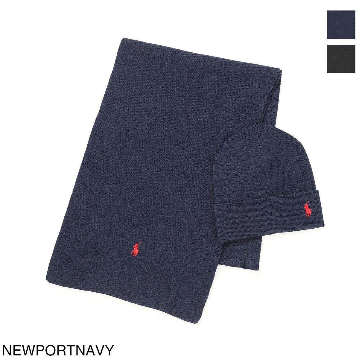 ポロラルフローレン POLO RALPH LAUREN マフラー ニットキャップ 2点セット メンズ...