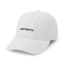 カーハート ワークインプログレス Carhartt WIP ベースボールキャップ 6パネルキャップ ホワイト メンズ i028876 CANVAS SCRIPT CAP