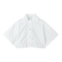 【アウトレット】【ラスト1点】【訳あり】パトゥ Patou 半袖シャツ クロップドシャツ ホワイト レディース bl0320017 SHORT SLEEVES BRAID SHIRT【返品交換不可】
