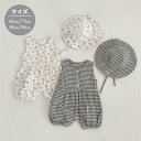 ロンパース ノースリーブ ベビー服 花柄 プリント 韓国 女の子 夏 綿 肌着 チェック柄 カバーオール キッズ 子供服 新生児 赤ちゃん おしゃれ 可愛い 出産お祝い プレゼント 誕生日 保育園 幼稚園 66 73 80 90cm